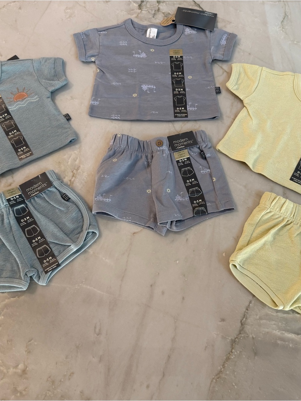 Modern Moments Baby Blue Knit Shorts - Infant Boys